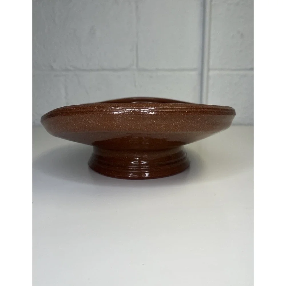 Neil Patterson Studio Pottery Footed‎ Bowl Pattern Sgraffito Stamped Terracotta